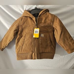 Carhartt Jacket Youth 2T Hooded Quilted Lined Canvas Active Boys Outerwear
